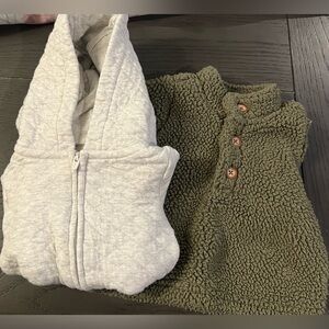 Carter’s 3 Month Baby Boy Sherpa Sweater & Organic Little Planet Quilted Romper